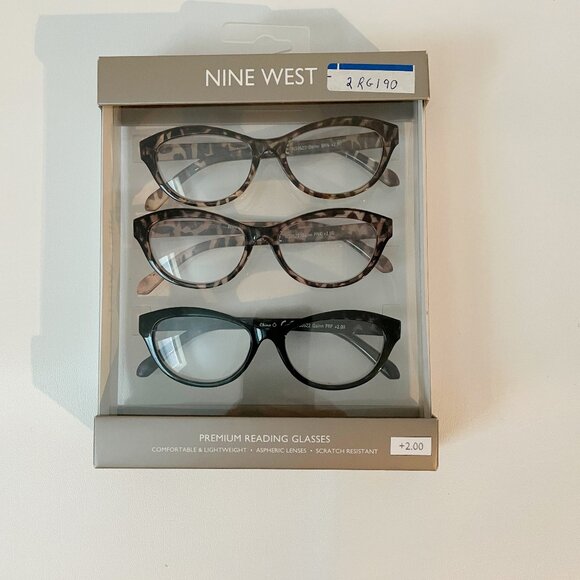 Nine West +2.00 Reading Glasses Animal Print